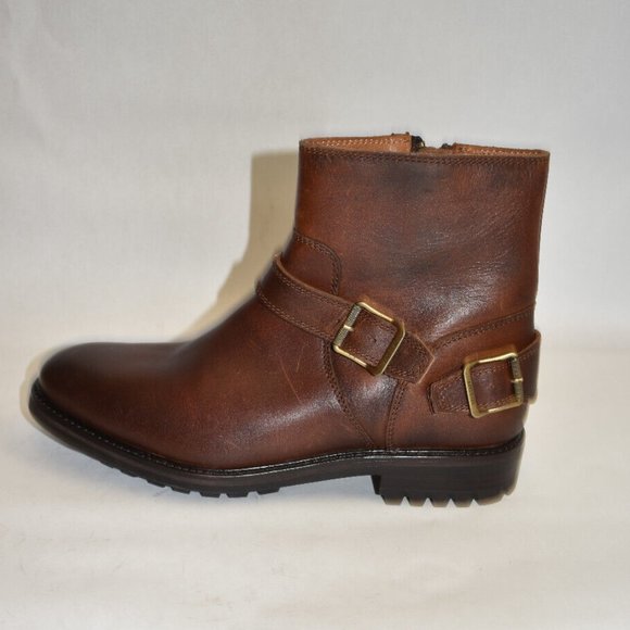 New! Belstaff Trialmaster Zip Up Boots Calf Leather Cognac Size 11.5 US DD299 main image 7
